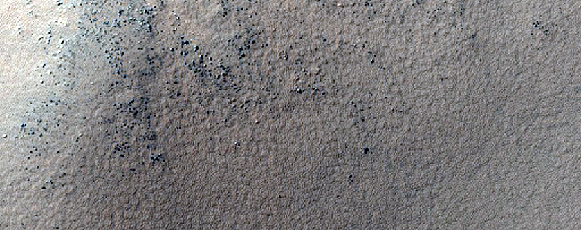 Central Structure and Dunes in Large Impact Crater