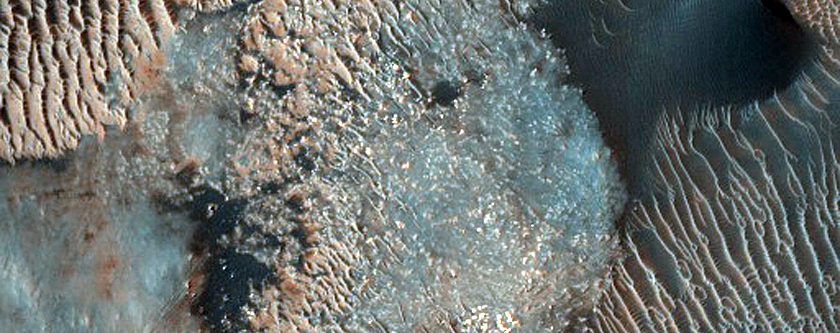 Intracrater Dune Change East of Proctor Crater