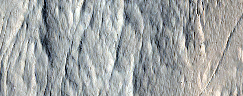 Flows along and Above Olympus Mons Scarp