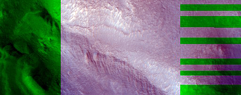 Dipping Layers in Crater in Northern Mid-Latitudes