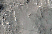 Sinuous Inverted Channel in Large Basin in East Arabia Terra