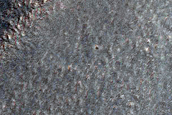 Crater with Interior Flow Lobe in Alba Fossae
