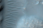 Well-Preserved Crater North of Valles Marineris