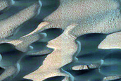 North Polar Residual Ice and Defrosting Dunes