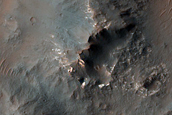 Ejecta around Sibiti Crater