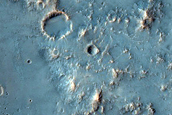 Western Part of Spectrally Distinct Crater Ejecta in Tyrrhena Terra 