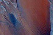 Monitor Low-Albedo Slopes along Coprates Chasma Ridge