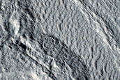 Ridges in Valley on Rim of Moreux Crater