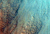 Flow Features in Northern Mid-Latitude Crater