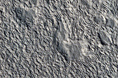 Tall Layered Mesa in Crater in Deuteronilus Mensae