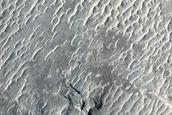 Sinuous Ridge within Valley on Aeolis Planum