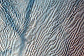 Intracrater Climbing Dunes in Eastern Aonia Terra