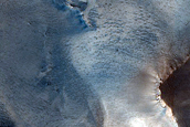 Layers in Depression South of Antoniadi Crater