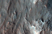 Layered Deposits within a Depression in Osuga Valles