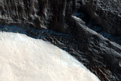 Layered Crater Deposit in Tempe Fossae