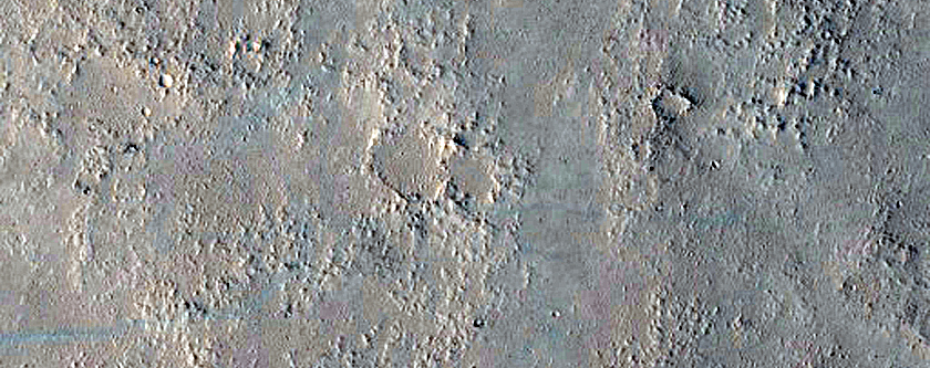 Fresh Impact Crater with Nice Ejecta Pattern in Crater in Arabia Terra