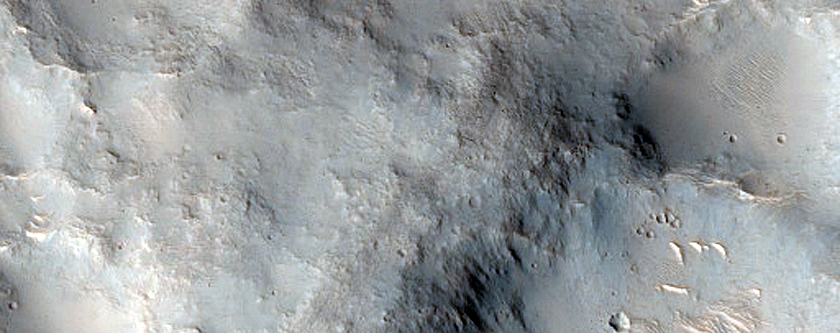Channel and Crater in Tyrrhena Terra