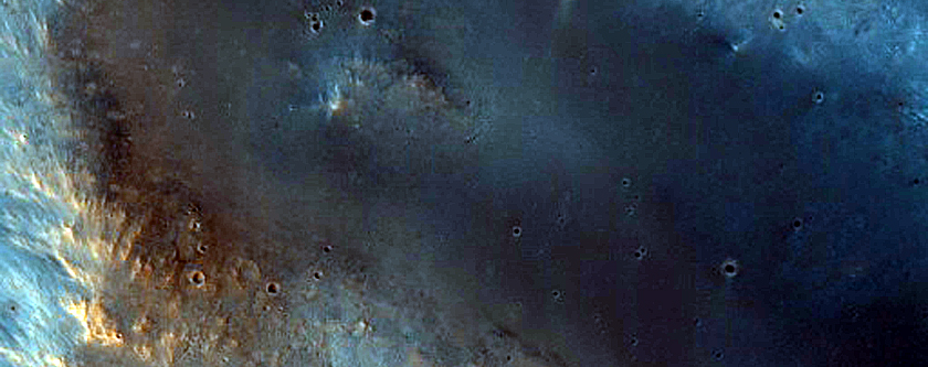Terrace of 15-Kilometer Diameter Crater in Terra Cimmeria