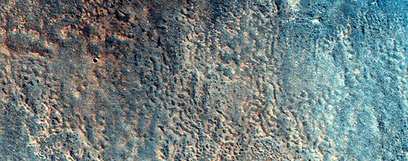 Crater with Concentric Cracks in Acidalia Planitia