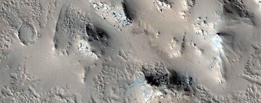 Circular Features North of Olympus Mons