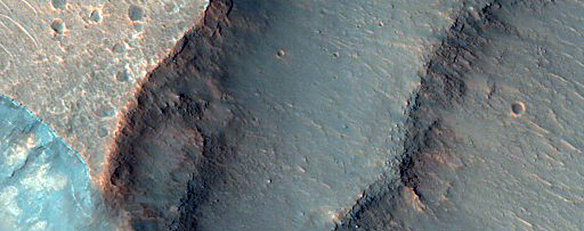 Collapse Terrain South of Orson Welles Crater