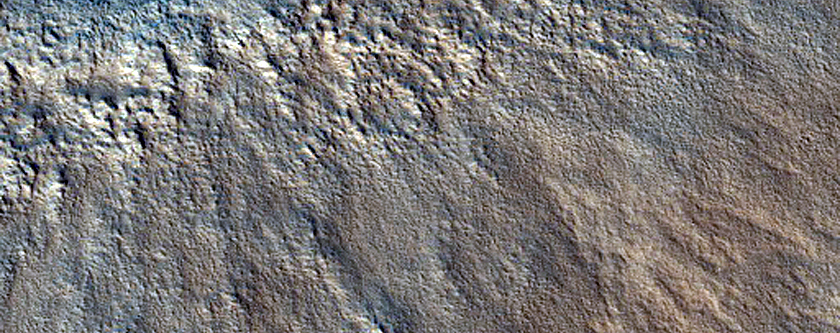 Crater and Ejecta near Hrad Vallis