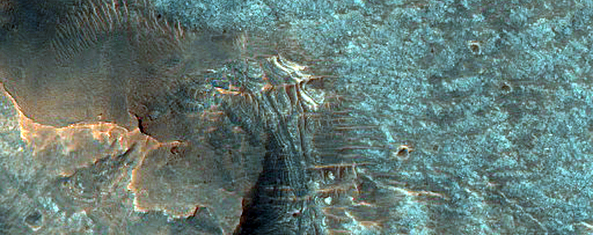 Layered Deposit on Juventae Chasma Plateau