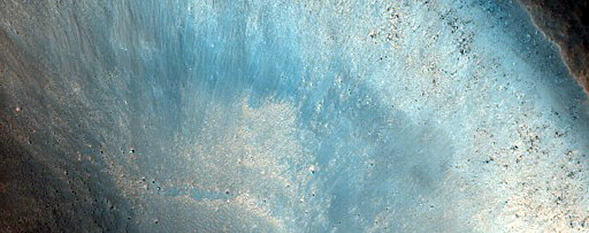 Mass Wasting Features on Crater Wall