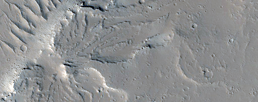 Layers along Valley in Olympica Fossae