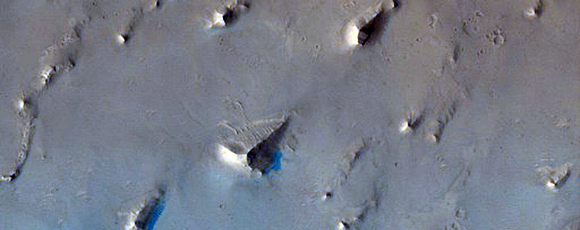 Dunes and Bedrock in Crater in Arabia Terra