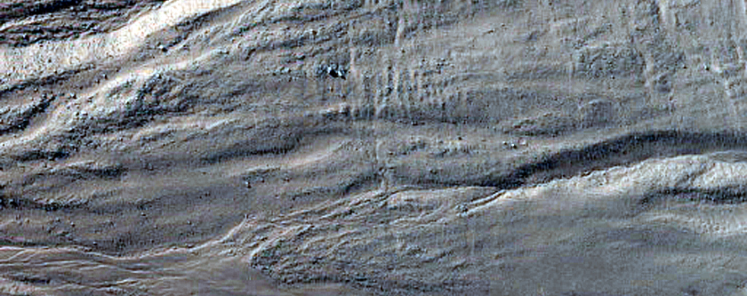 Southwest Outer Rim of Asimov Crater