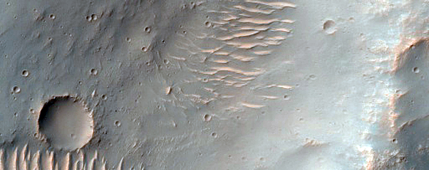 Crater with Outlet Channel in Southern Highlands