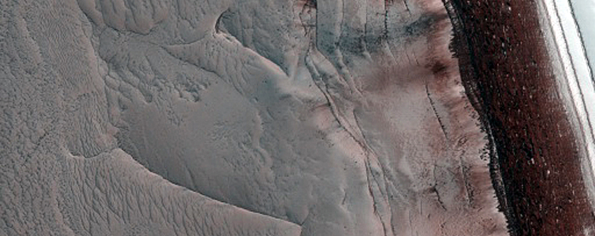 North Polar Layered Deposits Avalanche Scarp
