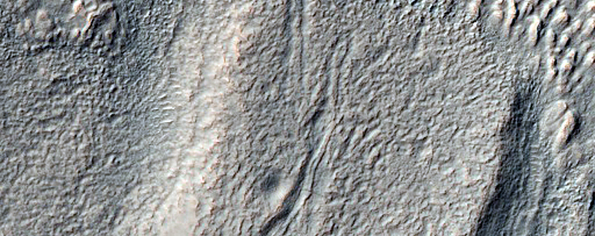 Mesa in Crater in Southern Mid-Latitudes