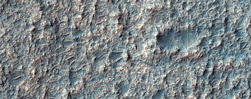 Rocky Crater Floor North of Hellas Region Basin