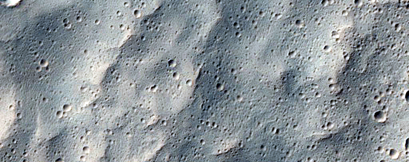 Southern Discontinuous Ejecta Boundary of Resen Crater in Hesperia Planum