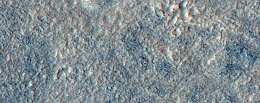 Lobate Margin in Contact with Raised-Rim Crater