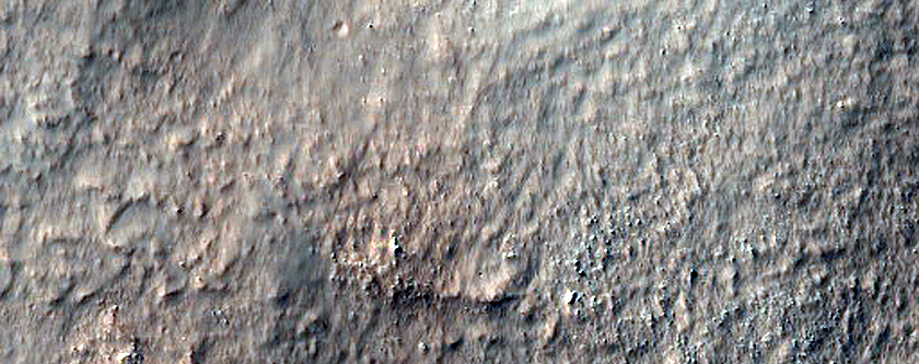 Eroded Mid-Latitude Crater Wall with Gullies