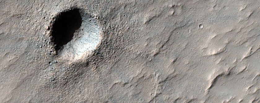 Fresh Impact Crater on Crater Floor