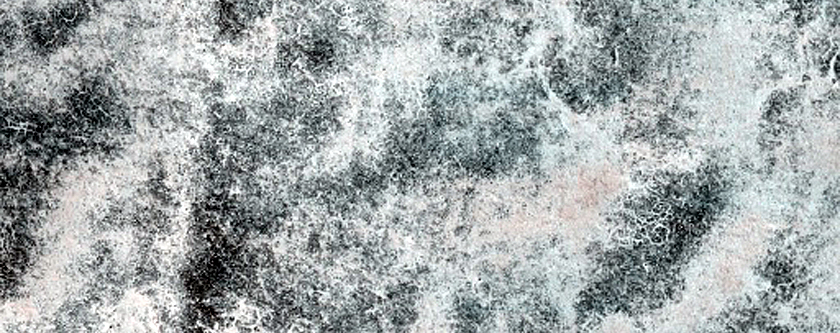 Boundary of North Polar Pedestal Crater Ejecta