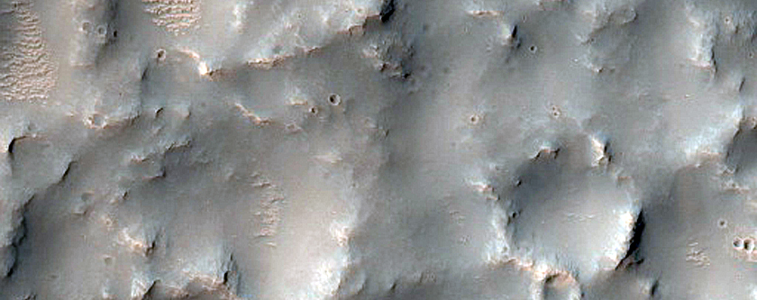 Pits in Crater in Libya Montes