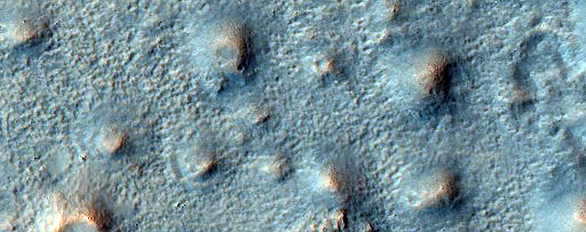 Mounds and Pits East of Bamberg Crater