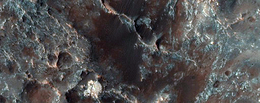 Megabreccia in Floor of Baldet Crater