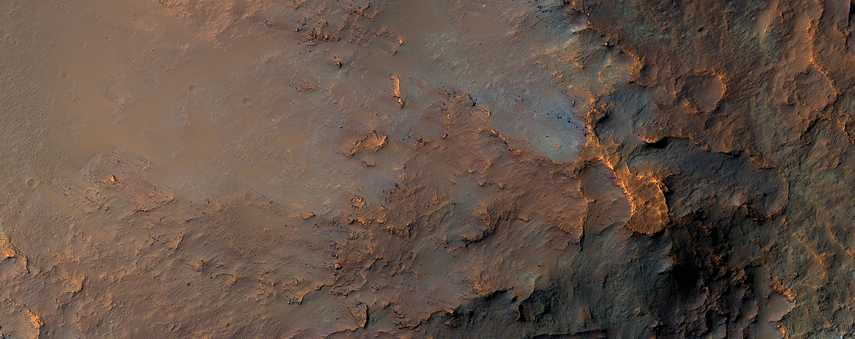 Un colorido deslizamiento de tierra en Eos Chasma