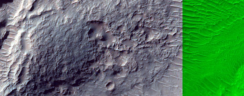 Crater with Central Structure in Ladon Valles Basin