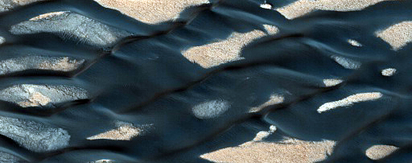 Dune-Ice Topography in Olympia Undae