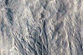 Flow Features near Crater South of Burton Crater