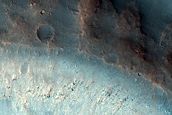 Mass Wasting Features on Crater Wall