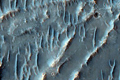 Straight and Curved Ridges West of Flaugergues Crater