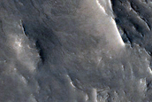 Layers along Tops of Craters Northwest of Antoniadi Crater